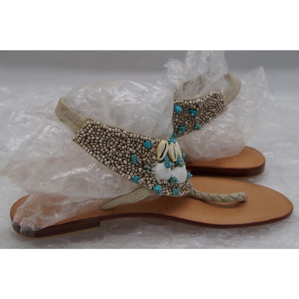 Cocobelle Kauai Turquoise and Shell Sandals Size 8.5 New - Picture 8 of 11